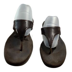 Vintage Toe Thong Sandals 8.5 Dark Brown Boho Beachy Resort Vacation
